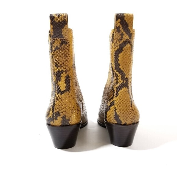 Loeffler Randall Aylin Amber Western Bootie Boho Brown Snake Print Block Boot 7 - Picture 6 of 11